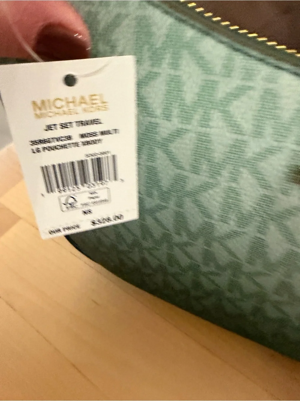 Michael Kors Mint Green Logo Shoulder Bag with Gold Hardware